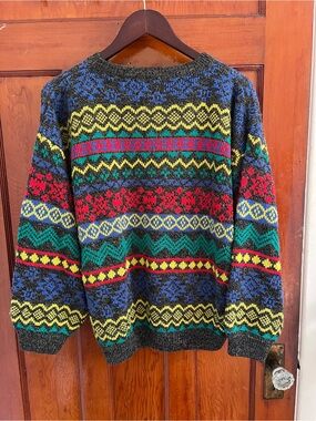 Vintage Multicolor Patterned Sweater